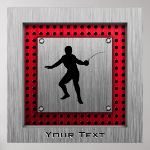 Brushed Aluminium look Fencer Poster