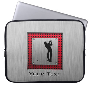 Brushed Aluminium look Golfer Laptop Sleeve