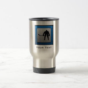 Brushed Aluminium look Hockey Travel Mug
