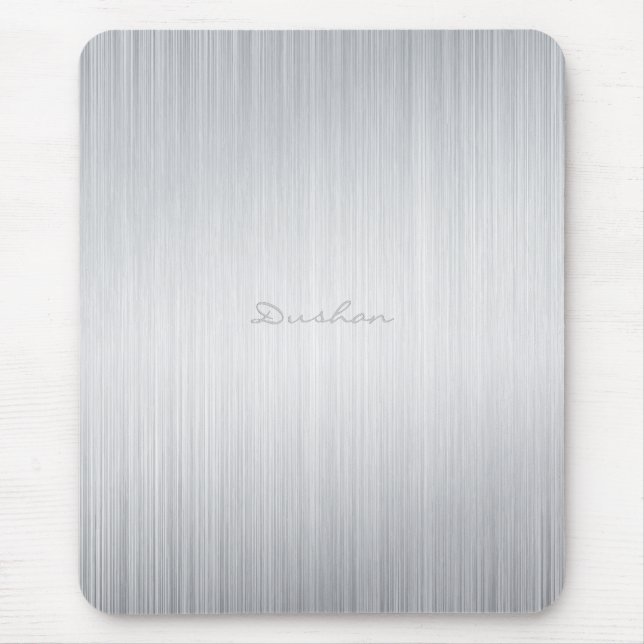 Brushed Aluminium Look Mouse Pad-Custom Name Pad (Front)