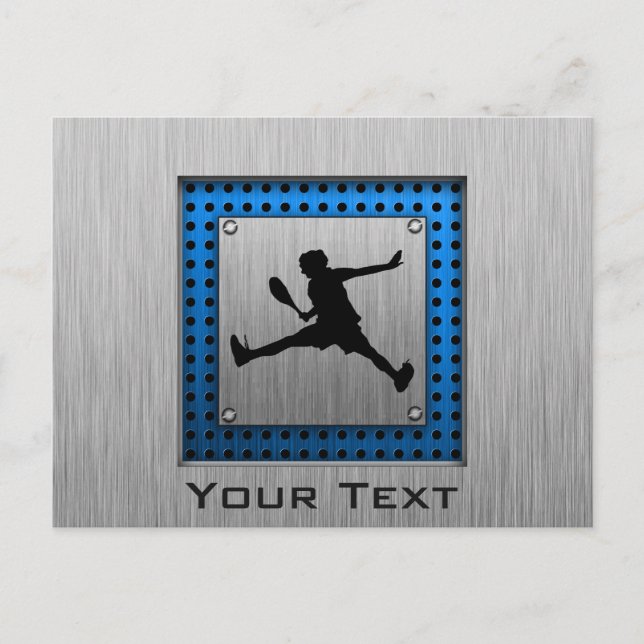 Brushed Aluminium look Tennis Postcard (Front)