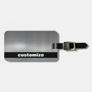 Brushed Aluminium Luggage Tag