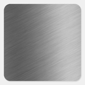 Brushed Aluminium Metal Look Square Sticker