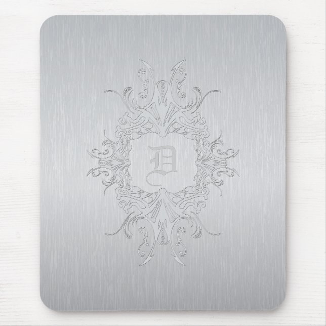 Brushed Aluminium Mouse Pad-Custom Initial Mouse Pad (Front)