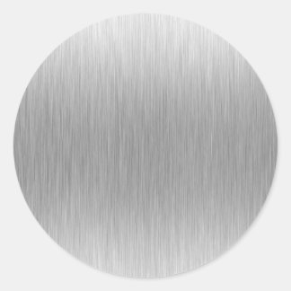 Brushed Aluminium Stainless Steel Textured Classic Round Sticker