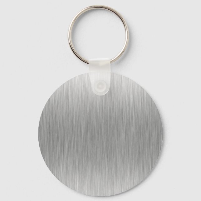 Brushed Aluminium Stainless Steel Textured Key Ring (Front)