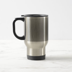Brushed Aluminium Stainless Steel Textured Travel Mug