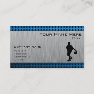 Brushed ALuminum look Basketball Player Business Card