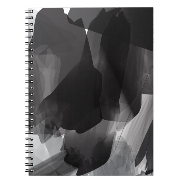Brushed Black and white Painted Abstract Backgroun Notebook (Front)