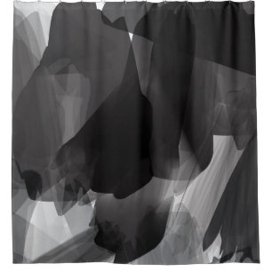 Brushed Black and white Painted Abstract Backgroun Shower Curtain