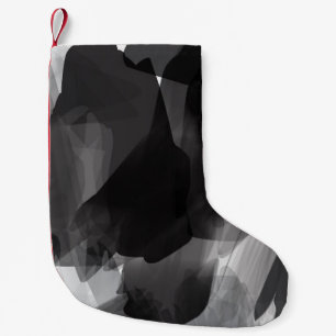 Brushed Black and white Painted Abstract Backgroun Small Christmas Stocking