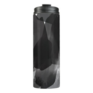 Brushed Black and white Painted Abstract Backgroun Thermal Tumbler