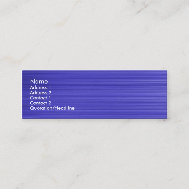 Brushed Blue Mini Business Card (Front)
