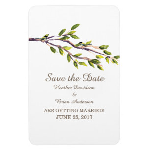 Brushed Branches Save the Date Flexi Magnet