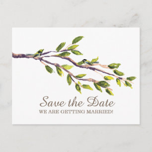 Brushed Branches Save the Date Postcard