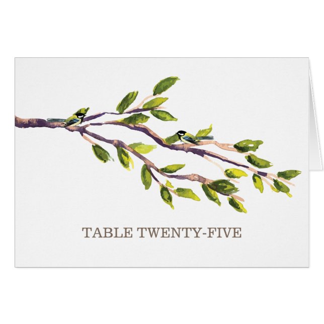 Brushed Branches Table Number Card (Front Horizontal)