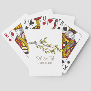 Brushed Branches Wedding Playing Cards