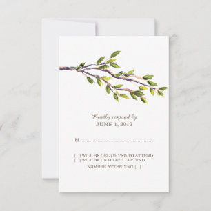 Brushed Branches Wedding Response Card