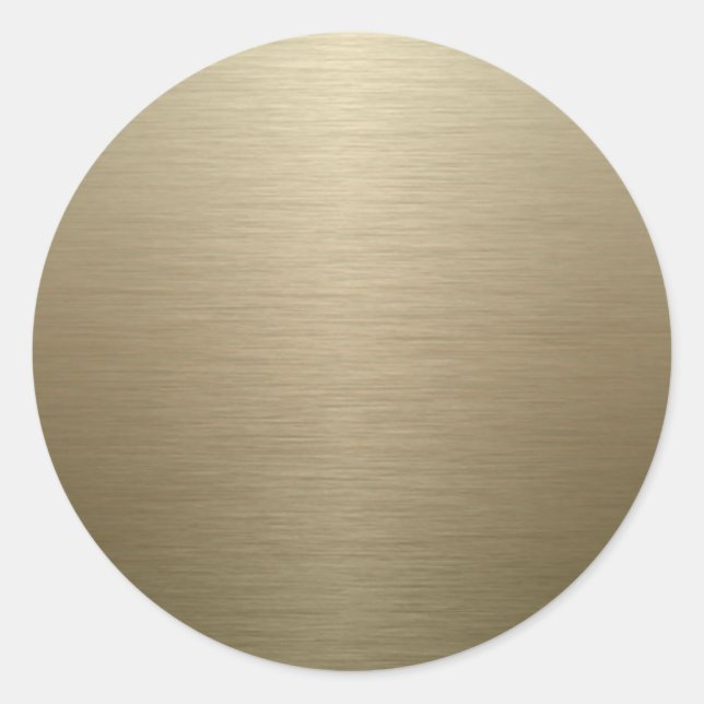 Brushed Bronze Classic Round Sticker (Front)