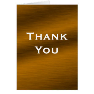 Brushed Bronze Thank You Card