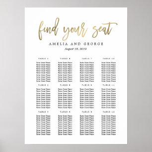 Brushed Calligraphy Seating Chart Poster
