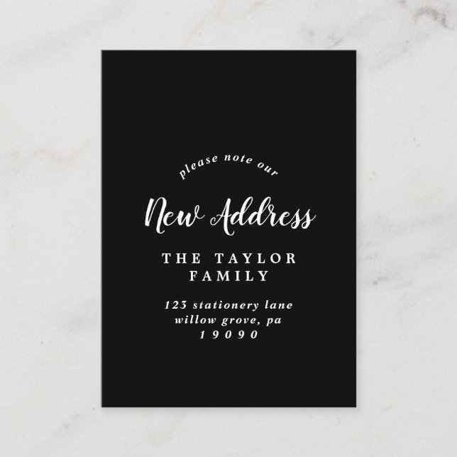 Brushed Change of Address Insert Card (Front)