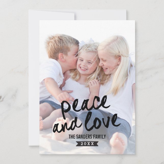 Brushed Charm Holiday Photo Cards (Front)