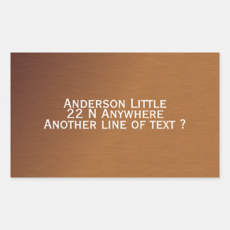 Brushed Copper Look 2 Custom Text Rectangular Sticker