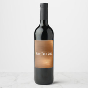 Brushed Copper Look Wine Label