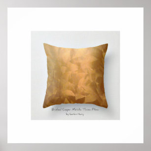 Brushed Copper Metallic Throw Pillow Art Print