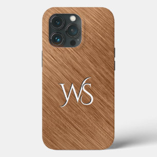 Brushed Copper Monogrammed iPhone 13 Pro Case