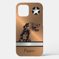 Brushed Copper/Silver Dalmatian Dog iPhone Case