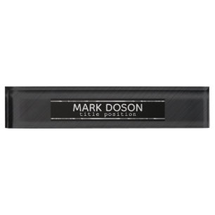 Brushed Dark Grey Metal Nameplate
