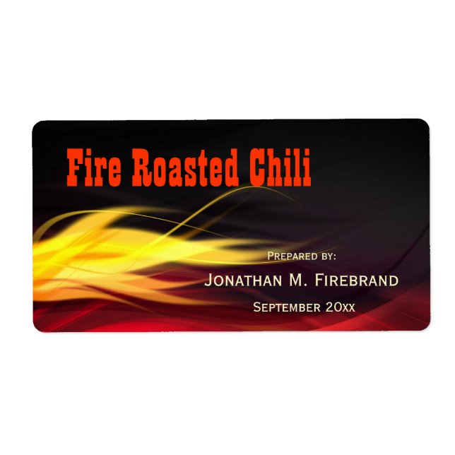 Brushed Flames Chilli or Shop Label (Front)