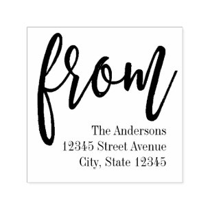 Brushed From Personalised Rubber Stamp