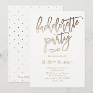 Brushed Glimmer Bachelorette Party Invitation