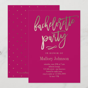 Brushed Glimmer Bachelorette Party Invitation