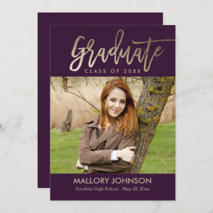 Brushed Glimmer EDITABLE COLOR Graduation Card