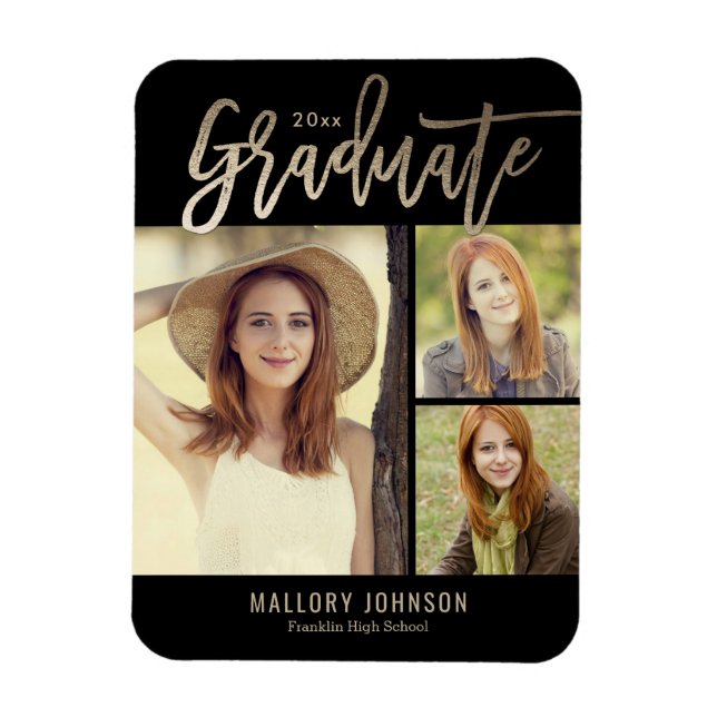 Brushed Glimmer Editable Colour Graduation Magnet (Vertical)