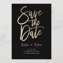 Brushed Glimmer Save The Date Card