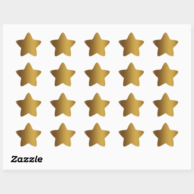 Brushed gold colour star sticker (Sheet)