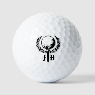 Brushed Gold Custom Golf Monogram Design Balls