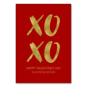 Brushed Gold Foil XOXO Classroom Valentine Card