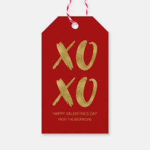 Brushed Gold Foil XOXO Valentine Gift Tags