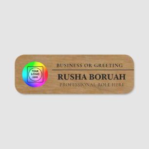Brushed Gold Logo Employee Badge nametags