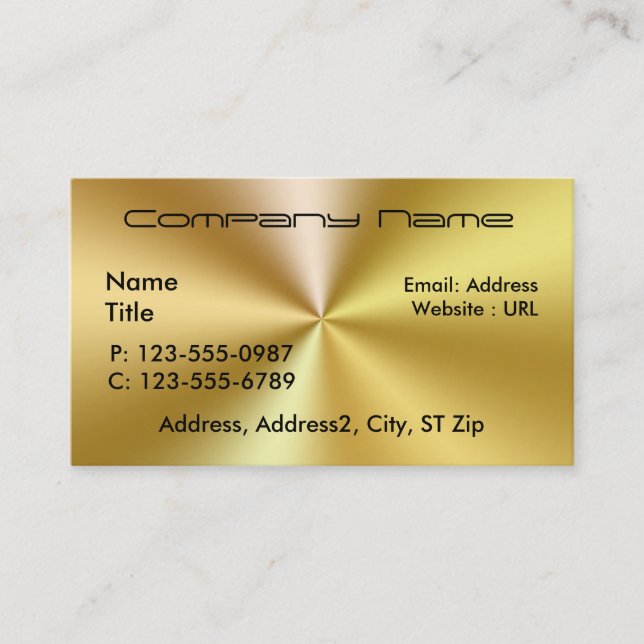 Brushed Gold Metal Business Cards (Front)