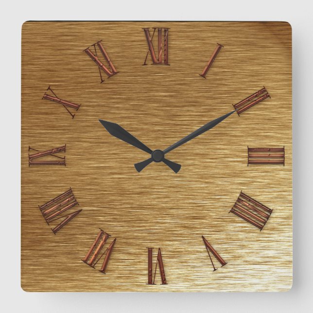 Brushed Gold Metal-look Wall Clock (Front)