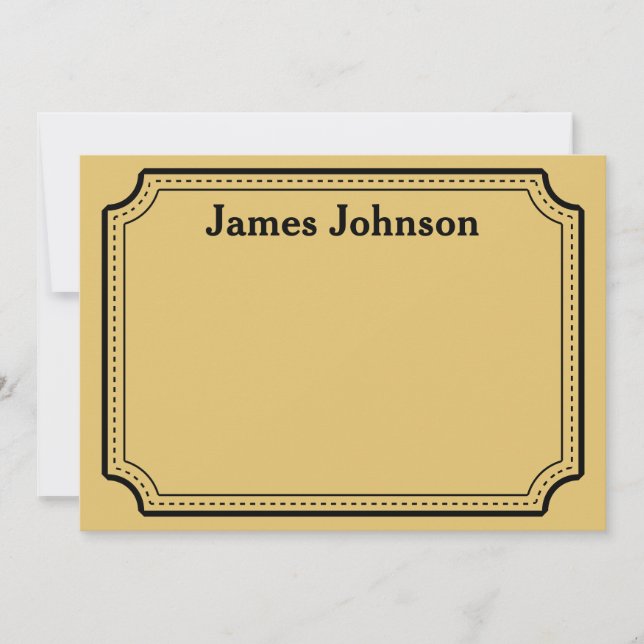 Brushed Gold Retro Bold Serif Desk Name Plate Card (Front)