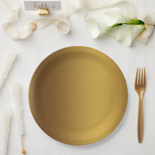 Brushed gold solid color paper plate