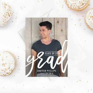 Brushed Grad Graduation Announcement Invitation